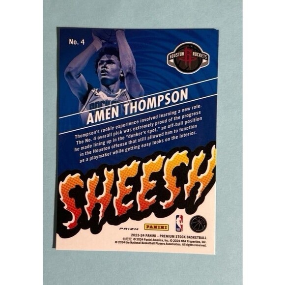 2023-24 NBA Hoops Premium Stock - Sheesh Disco Prizm #4 Amen Thompson RC - Picture 2 of 2